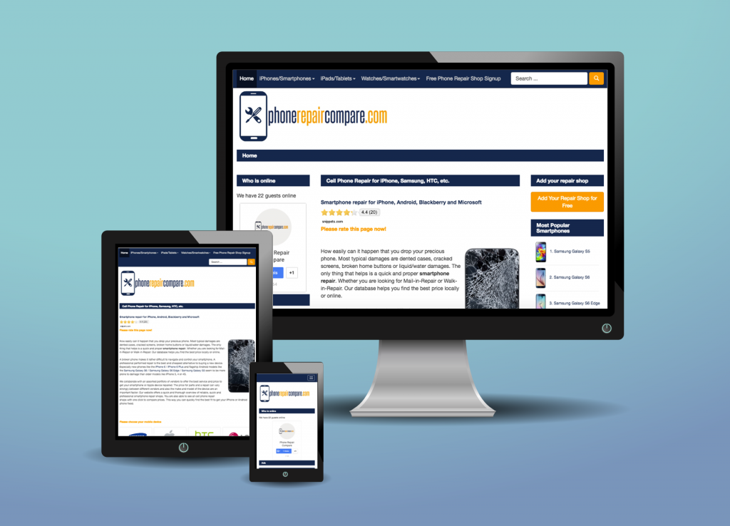 Phone Repair Compare - Responsive Joomla Website