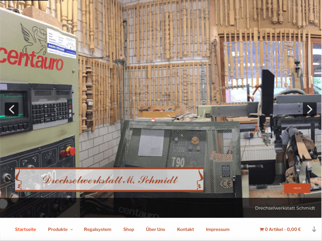 Drechselwerkstatt M. Schmidt - Wordpress Website